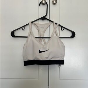Nike White and Black Sports Bra Racerback